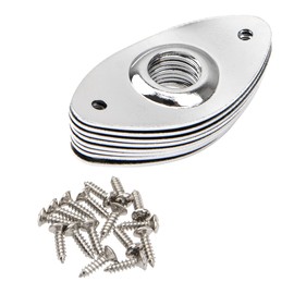 8Pcs Yootones Oval Jack Plate with Screws Compatible with Bass Guitar (Silver)