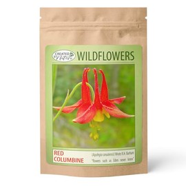 Red Columbine Wildflower Seeds – 1,450 Non-GMO Seeds | Vibrant Red & Yellow Blooms | Attracts Hummingbirds, Bees & Butterflies | Native Perennial Wildflower for Shaded Gardens - Created By Nature