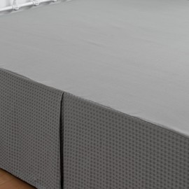 xuan dian Bed Skirt King Size, Pleated Waffle Weave Bed Skirt with Split Corners, Tailored Dust Ruffle 18 Inch Drop Easy Fit, Machine Washable (Grey, King - 18" Drop)