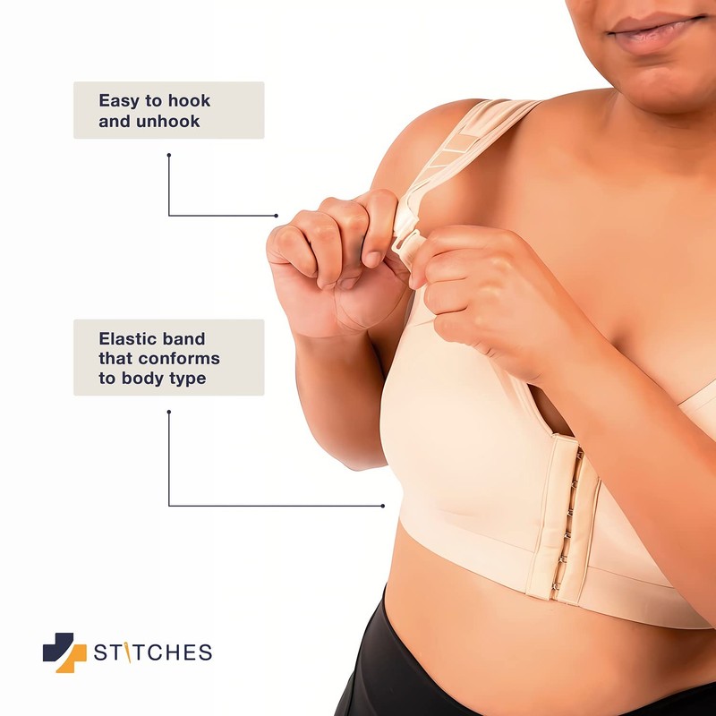 Stitches Medical Mastectomy - Brasier de compresión postoperatoria, Beige, XL