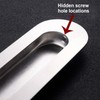 Forreen Shell Handle, Stainless Steel, Square, Pack of 6 Recessed