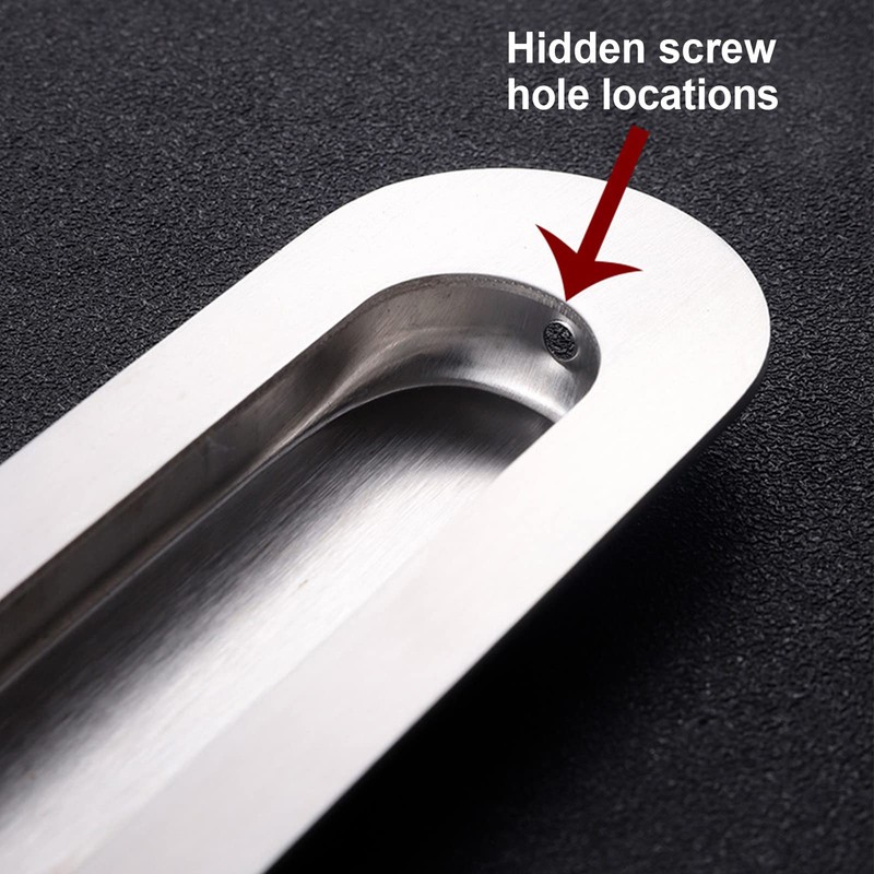 Forreen Shell Handle, Stainless Steel, Square, Pack of 6 Recessed