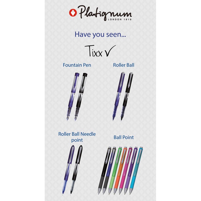 Platignum Tixx Blue Fountain Pen [Pack of 12] 2000 Metre