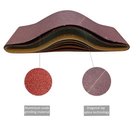 JadwigaS Sanding Belts 6x48 Belt Sander 6x48,6-Inch x 48-Inch Aluminum Oxide Belts for Sander,6 Pcs(2 Each of 80Grits/120Grits/150 Grits)