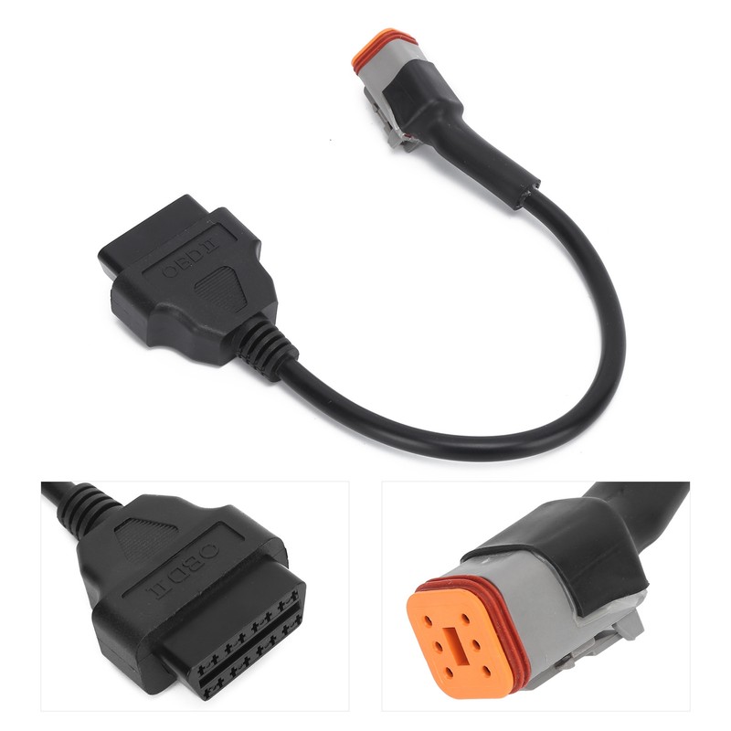 6Pin OBD2 Diagnostic Cable Adapter Professional Fault Detection for Motorcycle