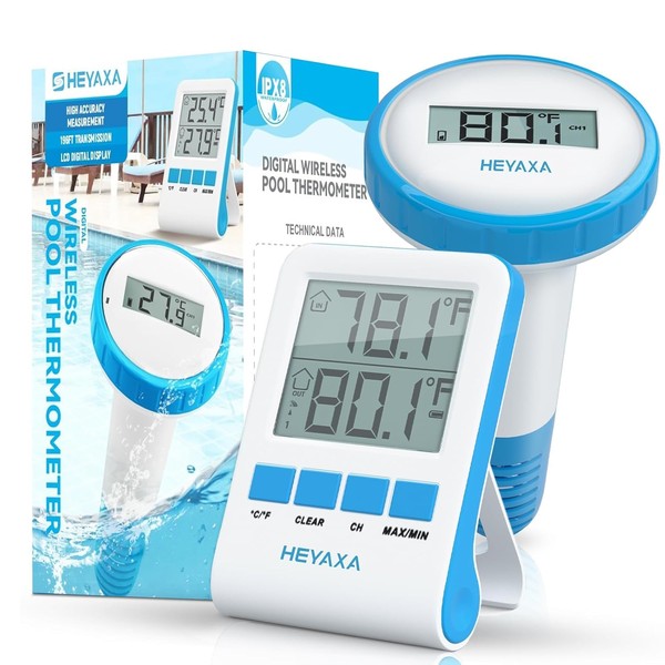 Digital Pool Thermometer Floating Easy Read IPX8 Waterproof Wireless Water