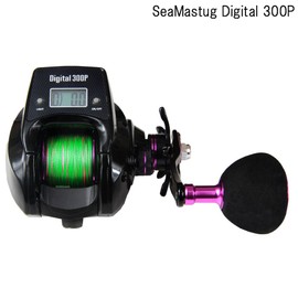 Fishing Gear with PE Line, General Purpose Digital Counter, Bi-Axis Reel, SeaMastug Digital 200P/300P (200P (200P (PE0.8 No. approx. 200 m included)