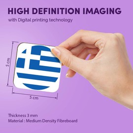 1 x Square MDF Fridge Magnet - Greece Greek Flag 9046