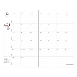 Sunstar Stationery Snoopy 2024 Monthly Notebook, A5, Beige, S2956772