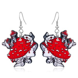 RofYof Mushroom Earrings Cute Mushroom Female Body Earrings Creative Acrylic Dangle Earrings Funny Holiday Gifts (mushroom-6)