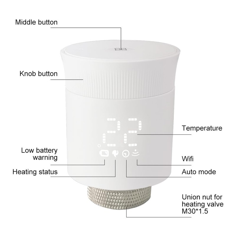 KETOTEK Smart Radiator Thermostat Starter KIT, Smart Thermostatic Radiator Valve