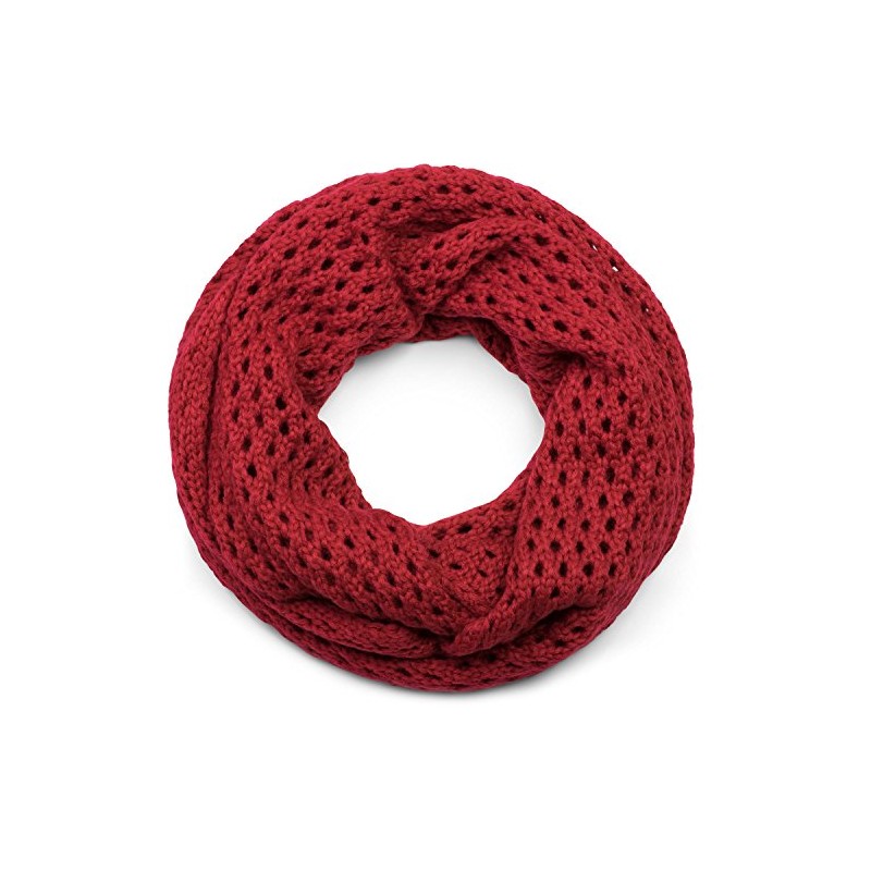 styleBREAKER knit loop scarf with hole pattern, single-colour holed-knit snood,