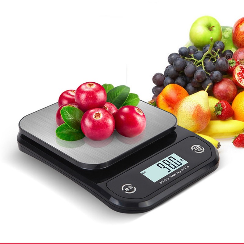 Electric Kitchen Food Scale Stainless Steel ABS Waterproof Clear Display