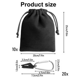 Weight Bag for Outdoor Gazebo Curtains, Gazebo Sandbags, Set of 10, 10 Weight Bags & 20 Clips, Suitable for Attaching Outdoor Curtains, Gazebo Feet Tents, Tablecloths, Black