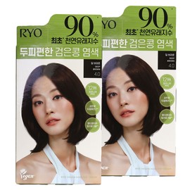 Ryeo scalp-friendly black bean hair dye 4.0 deep brown x2 / 려 두피 편한 검은콩 염색약 4.0 딥브라운 x2개