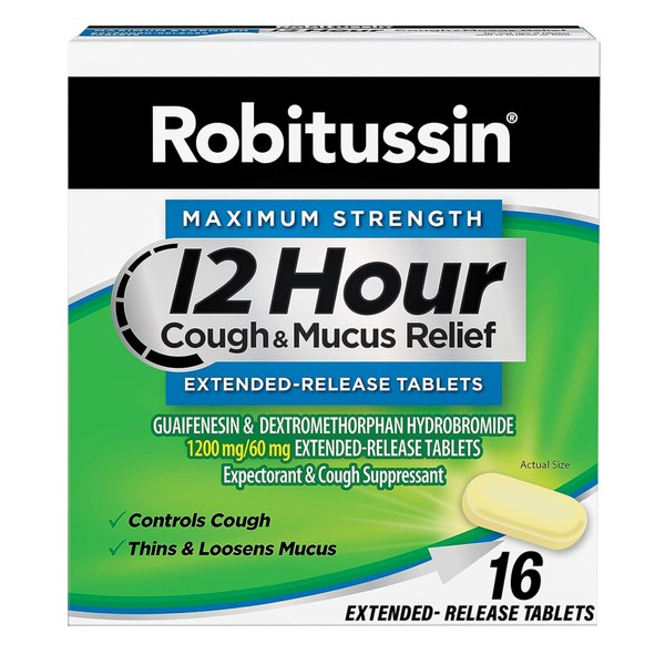 Robitussin Maximum Strength 12 Hour Cough and Mucus Relief, Expectorant