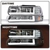 CNNELL LED Headlights Assembly Compatible with Chevy Silverado 1999-2002/Fit Suburban