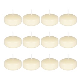 Mega Candles 12 pcs Unscented Ivory Floating Candles, Hand Poured Wax Candle 2 Inch Diameter, Home Décor, Wedding Receptions, Baby Showers, Birthdays, Centerpieces, Celebrations, Meditations, Spas
