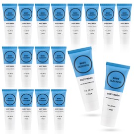 Travel Size Body Wash, Individually Wrapped Bulk 1 oz/30 ml Mini Shower Gel Set Trial Sample Small Single Use Toiletries Amenities Kit for Men & Women for Hotel/Camping/Vacation/Homeless (30 Pack)
