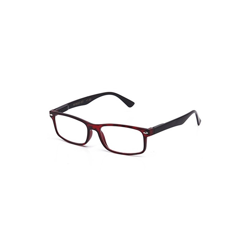Ligh Compact Squared Fashion Reading Glasses Translucent Red Wine Spring