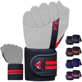 Mytra Fusion Elasticated Wrist Wraps With Thumb Loop SP1 for Training Workout Gym Exercise (Black/Red)
