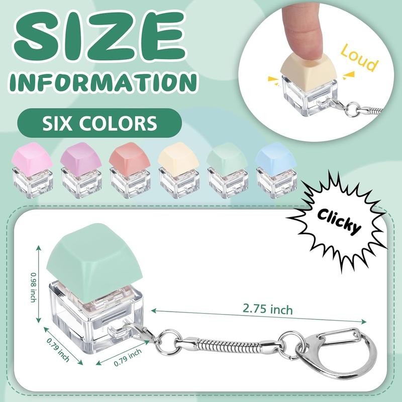 6-Pack Keyboard Fidgets: Adult Stress Relief & Time-Passing Toys -