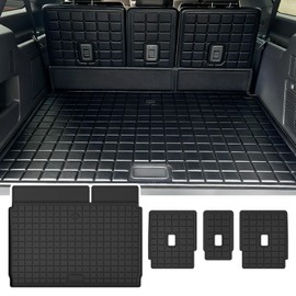 Cargo Mat with Backrest Protection for 2025 Ford Expedition MAX, TPE All Weather Protection Cargo Liner with Velcro Rear Seats Backrest car Accessories-Black