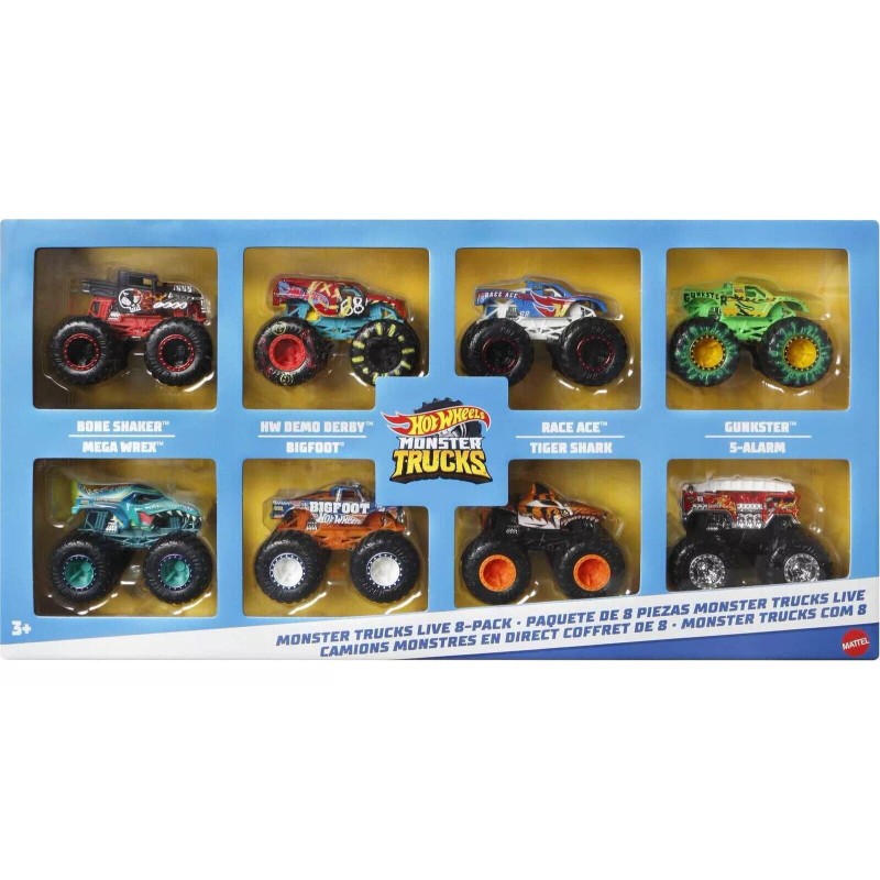 Hot Wheels Monster Trucks Live 8-Packs Toy Trucks