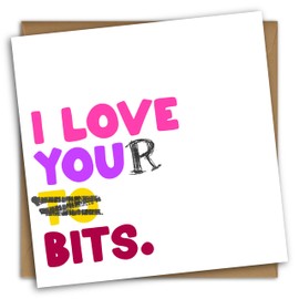 NotNiceThings I Love Your Bits Valentine's Day Card, Funny Anniversary Card, Valentine's Cards for Her, Rude Valentines Cards for Him, For Boyfriend, For Girlfriend, Anniversary 2025