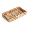 JS Maison Rectangular Water Hyacinth Woven Wicker Basket for Organizing