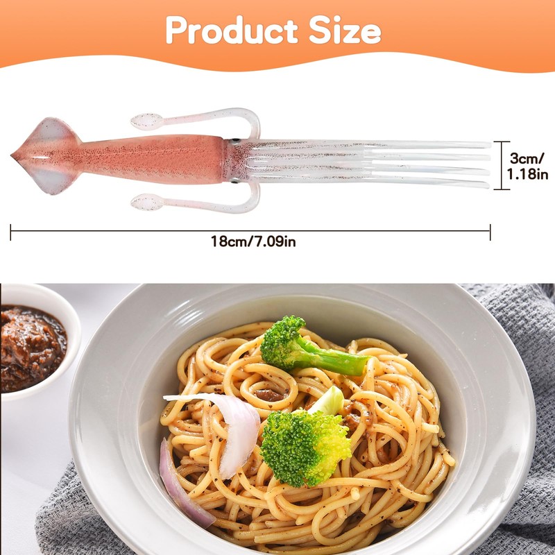 2Pcs Squid Shaped Fork, Cute Squid-Shaped Cooking Tools, Food Grade