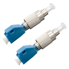 QWORK Fibre Optic Adapter, 2.5 mm to 1.25 mm FC Male to LC Female for Network and Optical Communication, Pack of 2