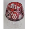 Ajka Marsala Ruby Red Cut to Clear Crystal Brandy Glass