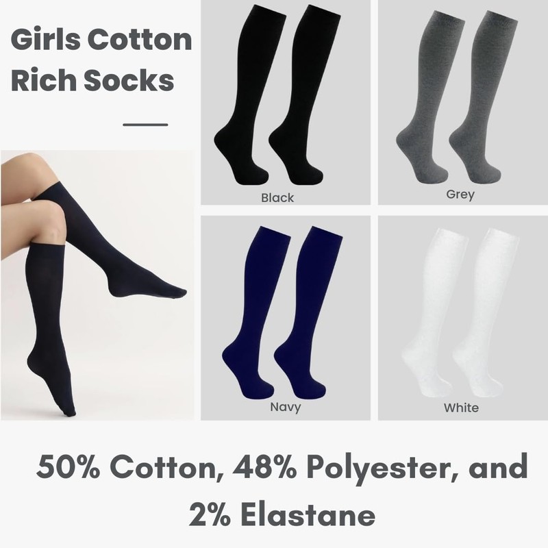 FNA Fashions® Childrens Back 2 School 3 Pairs Knee High