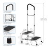 NORTTA 2-Step Stool with Adjustable Handrail for Adults - Lightweight