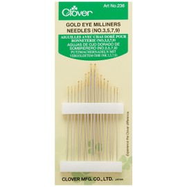 Clover 236 Gold Eye Milliners Needles No. 3,5,7,9