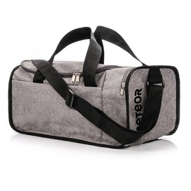 meteor Sports Bag Gym Holdall Men Women Duffel Shoulder Fitness Bag Swimming Pool Bag Travel Holiday Strap Cabin Luggage Weekender Overnight Camping Small 20L Large 40L (Grey Melange/Black, 20 L)