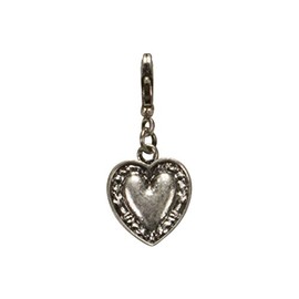 Alpenflüstern AAH070 Traditional Heart Pendant for Charivari or Costume Necklace (Antique Silver-Colour), Non-precious metal