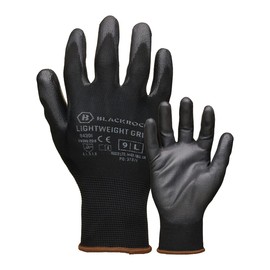 Blackrock PU Lightweight Grip Work Gloves for Men & Women - Durable PU & Polyester Mechanics and Gardening Gloves Large, Protective Garden Gloves, Enhanced Grip for Heavy Duty Tasks Size 9