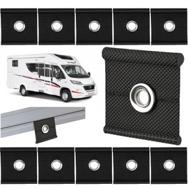 DONGZQAN Pack of 12 Piping Hooks for Piping Rail, Piping Eyelets Hooks, Piping Rail Accessories, Piping Strips Hooks, Piping Tape, Awning Piping for Awning Caravans