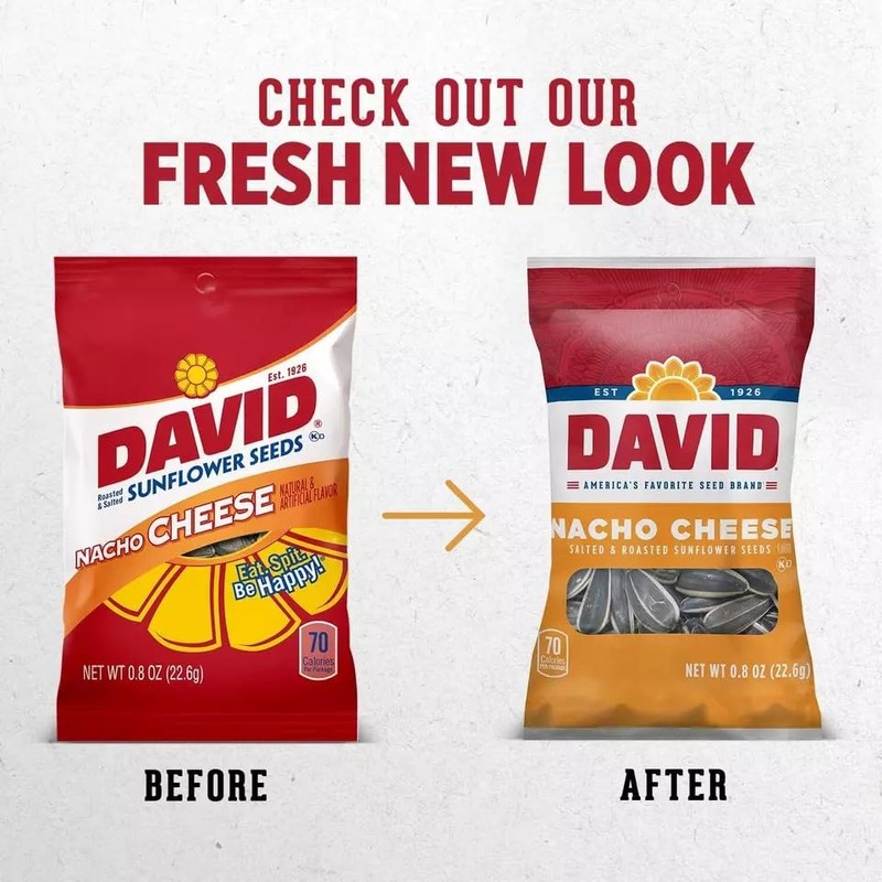 David Sunflower Seeds 36-Bags Nacho0.8oz. New