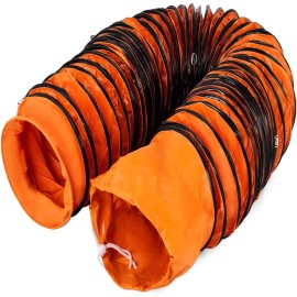25ft Ducting Hose, PVC Flexible Duct Hosing with S Hook & Steel Support for 8inch Utility Blowercolor: Orange