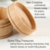 Pack of 12 Unfinished Wood Round Boxes - Blank Premade