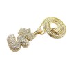 Fashion 21 Iced Out Crown Tilted Bubble Initial Letter Pendant