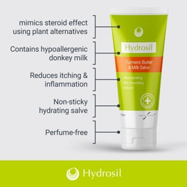 Hydrosil Turmeric Butter & Hypoallergenic Donkey Milk Salve – Soothing Natural Moisturiser for Dry, Sensitive & Eczema-Prone Skin | Calms Redness, Itch & Irritation | Non-Greasy Fragrance-Free (75 ml)