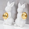 levandeo Set of 2 Decorative Rabbits Height 14 cm White