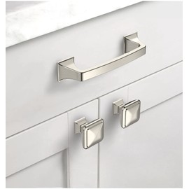 Asidrama 6 Pack 1-1/4 inch Brushed Satin Nickel Kitchen Cabinet Knobs Dresser Drawer Cabinet Hardware Zinc Knobs for Dresser Drawers