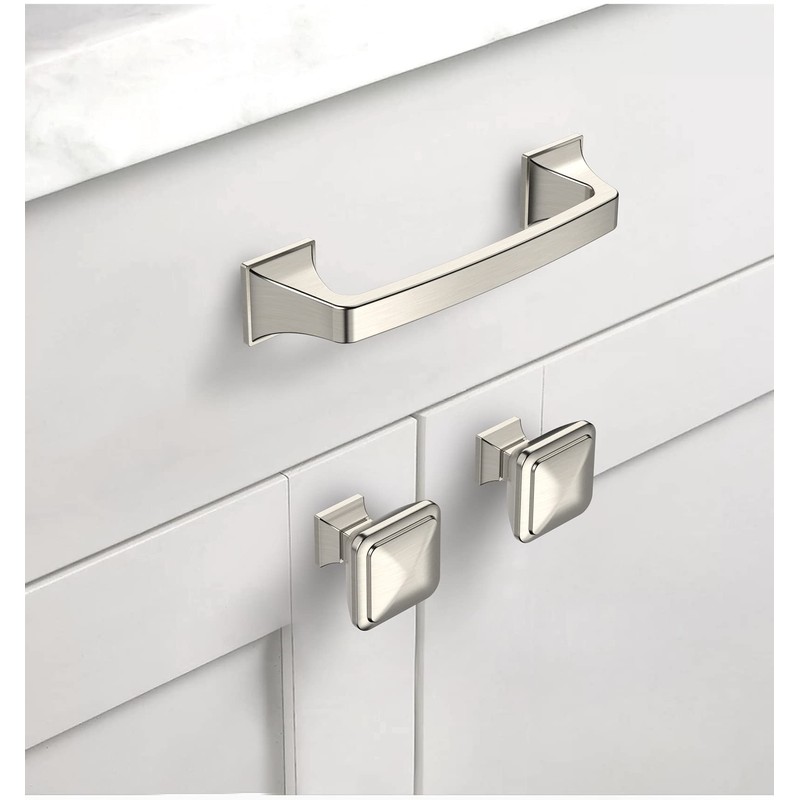 Asidrama 6 Pack 1-1/4 inch Brushed Satin Nickel Kitchen Cabinet