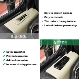 PIUGILH Door Air Outlet Conditioner Vent Protection Trim Cover Trim Interior Accessories for Hummer H2 2003-2007 (Carbon Fiber Style)