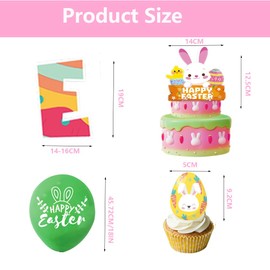 44pcs Easter Party Decorations Easter Party Decorations Set for Home Rabbit Happy Easter Banner Easter Party Latex Balloons for Kids Easter Party Supplies Home Decorations